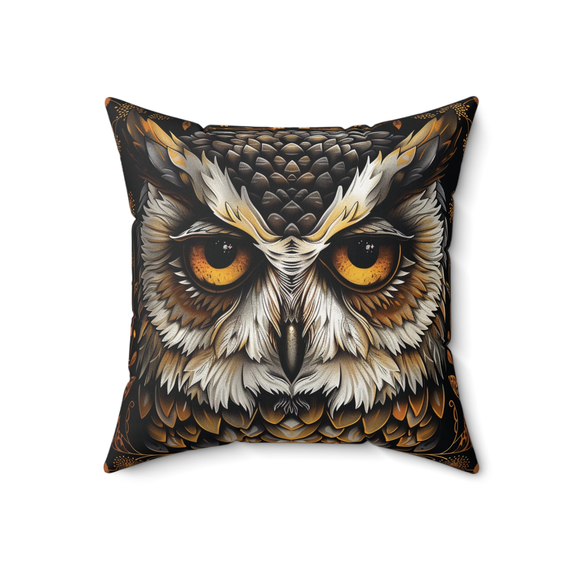 Magical Owl Design Square Pillow, insert included - Homevalley.co.uk