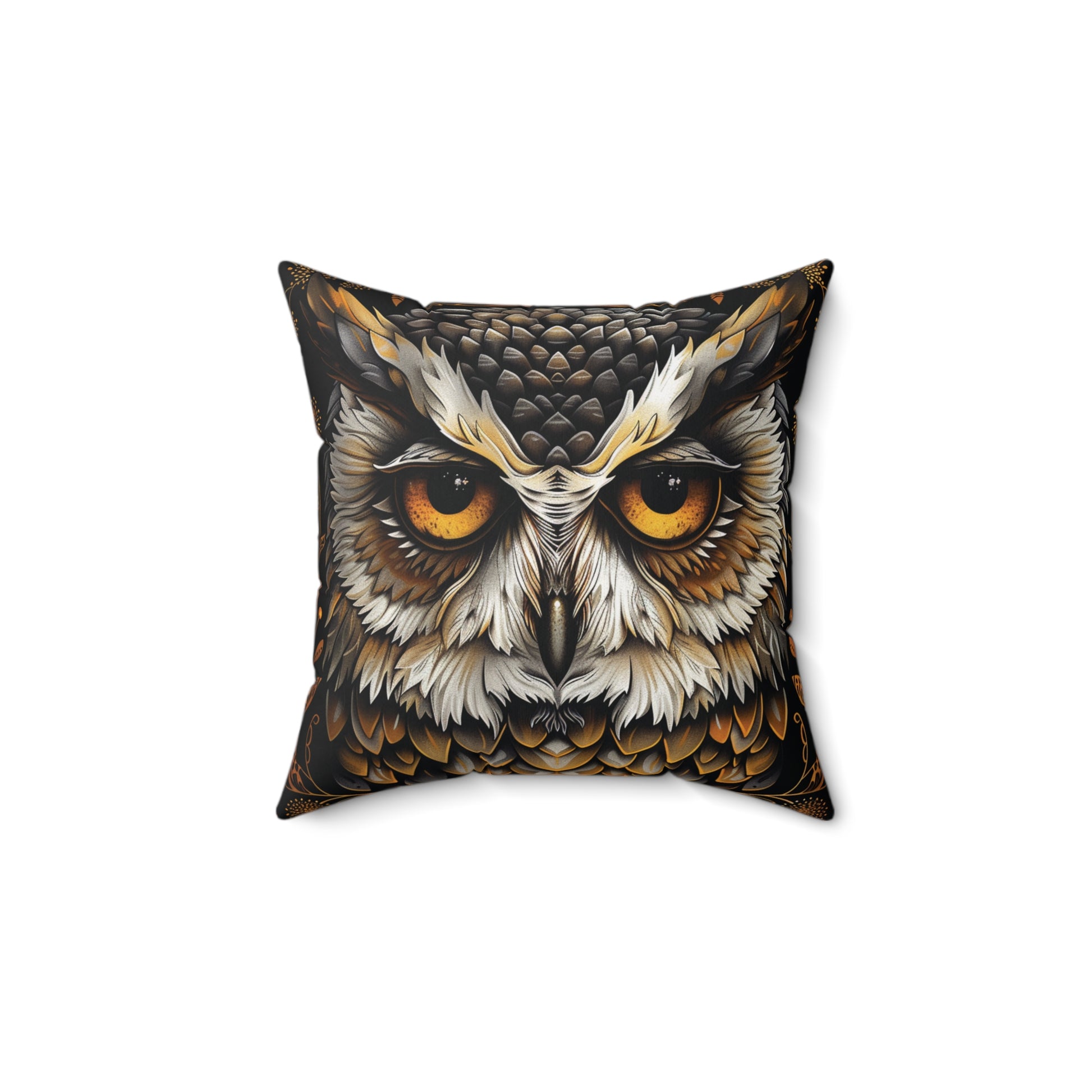 Magical Owl Design Square Pillow, insert included - Homevalley.co.uk