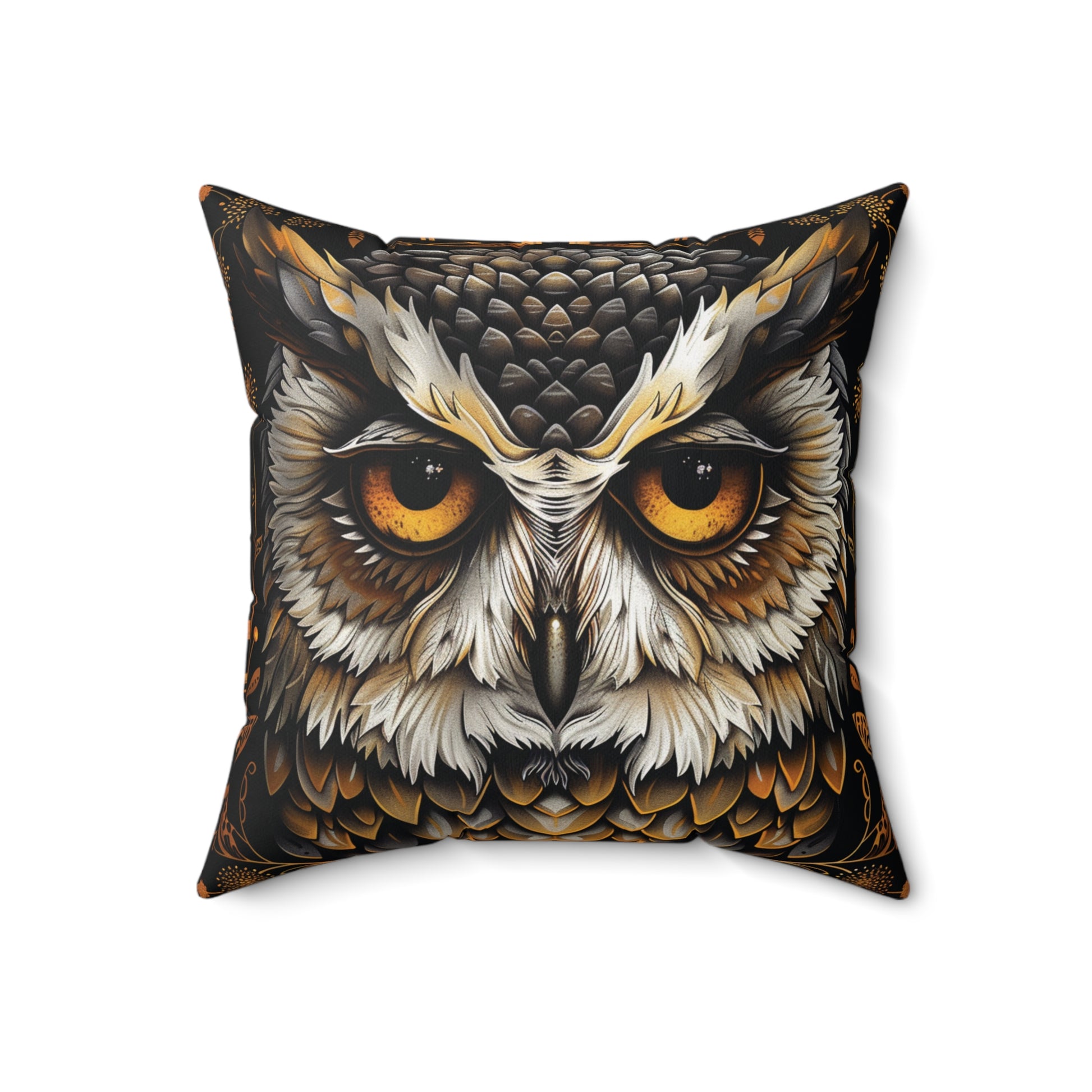 Magical Owl Design Square Pillow, insert included - Homevalley.co.uk