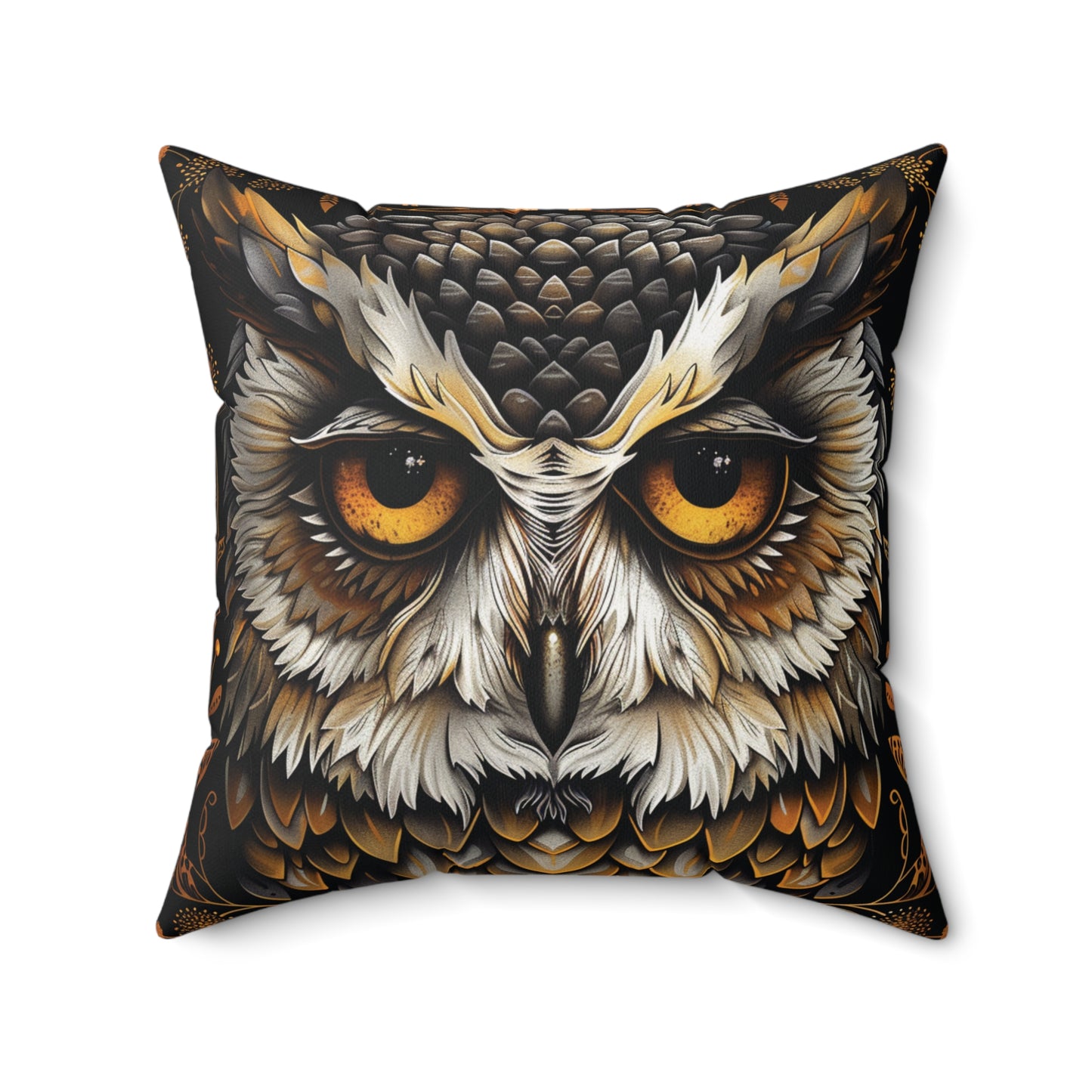 Magical Owl Design Square Pillow, insert included - Homevalley.co.uk