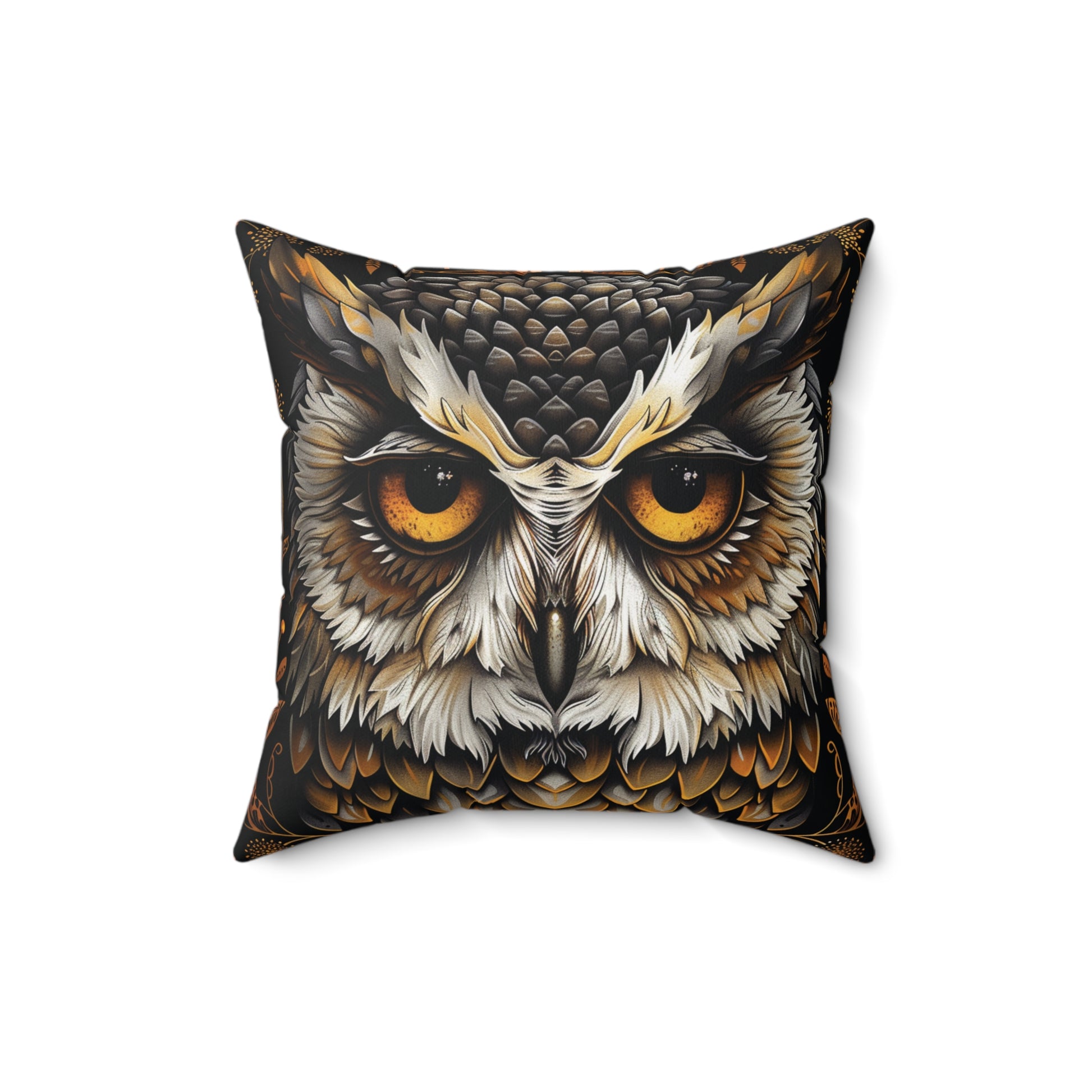 Magical Owl Design Square Pillow, insert included - Homevalley.co.uk