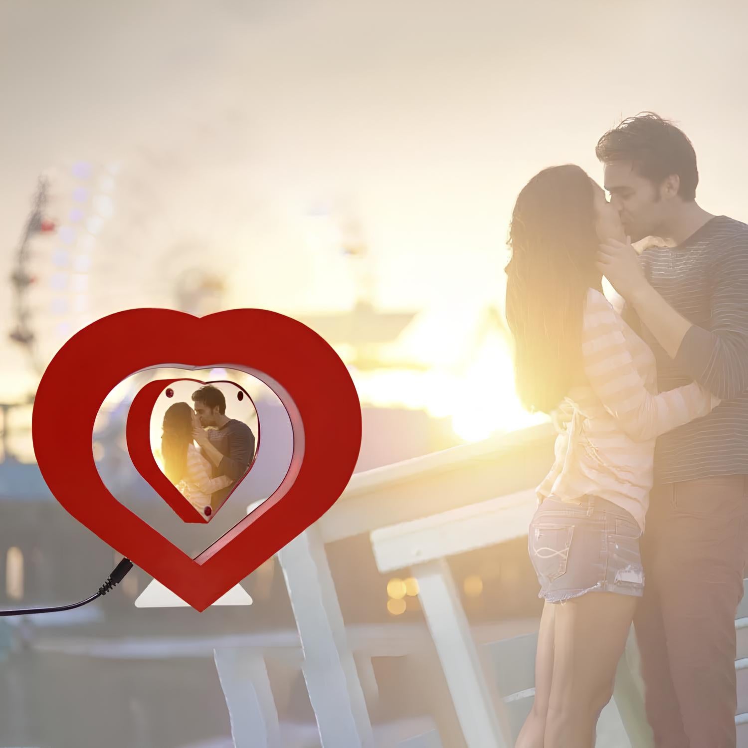 Magnetic Levitating Floating Heart Shaped Photo Frame Valentine's Day - Homevalley.co.uk