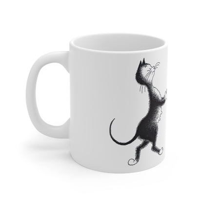 Mama Cat with Kittens White Ceramic Coffee Mug, Cat and Kittens Tea Cup, Animal Lovers Coffee Cup, Gift for Her, Mother's Day, 11oz - Homevalley.co.uk