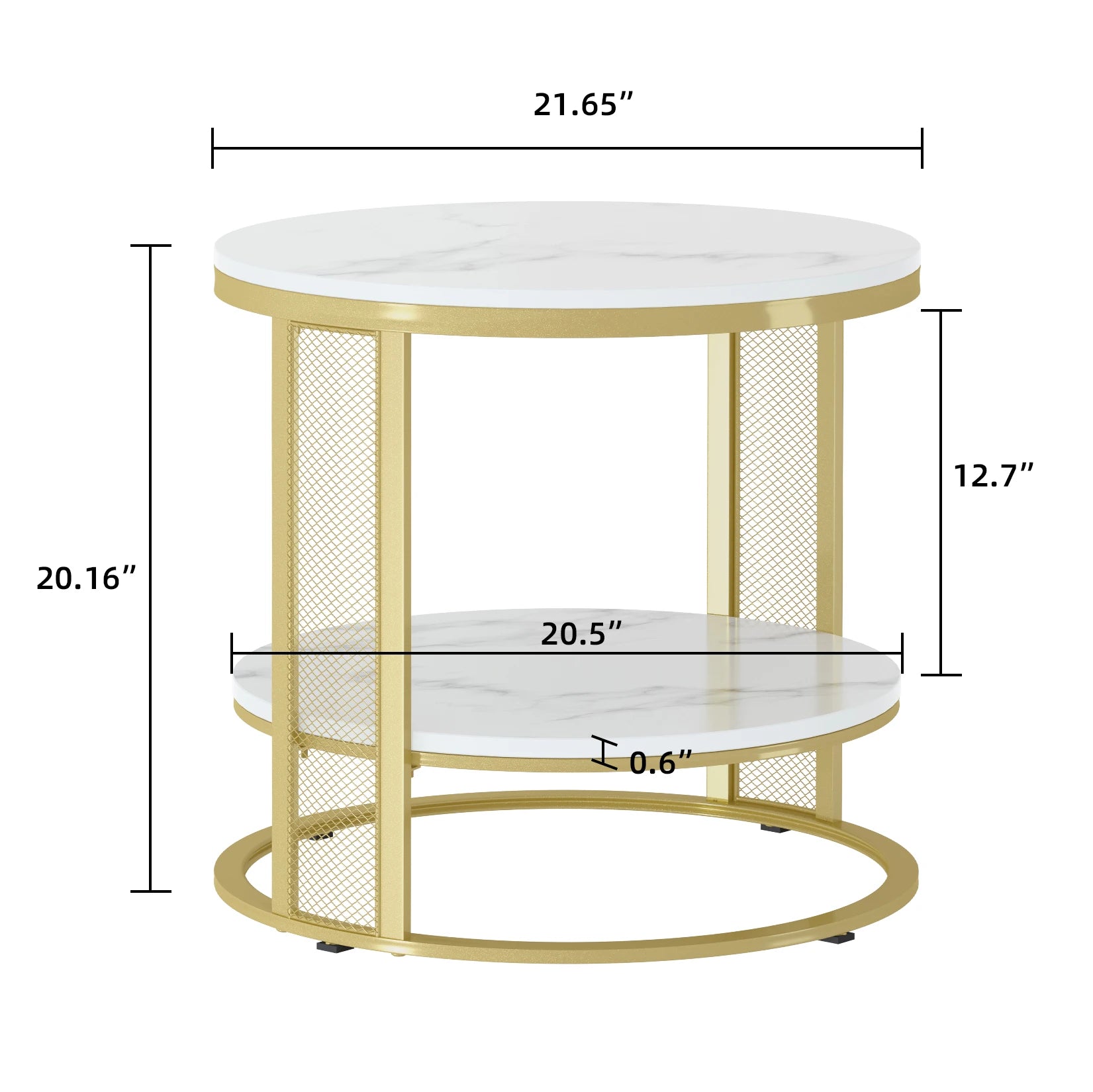 Marble Modern Round Accent Side Coffee Table - Homevalley.co.uk