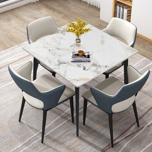 Marble Slate Kitchen Dining Table with Sintered Stone Top - Homevalley.co.uk