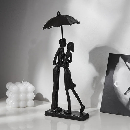 Metal Figurine Love Couple Statue Ornament - Homevalley.co.uk