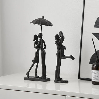 Metal Figurine Love Couple Statue Ornament - Homevalley.co.uk