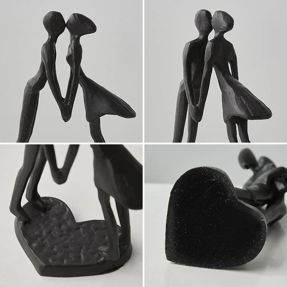 Metal Figurine Love Couple Statue Ornament - Homevalley.co.uk
