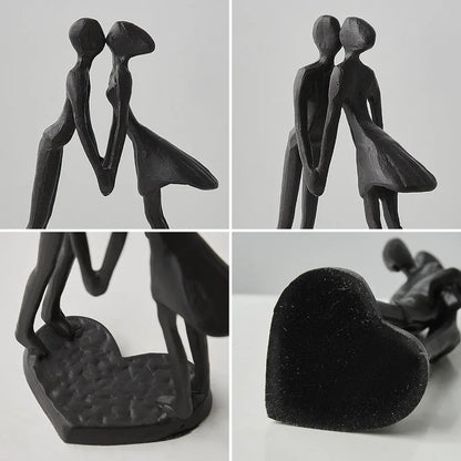Metal Figurine Love Couple Statue Ornament - Homevalley.co.uk