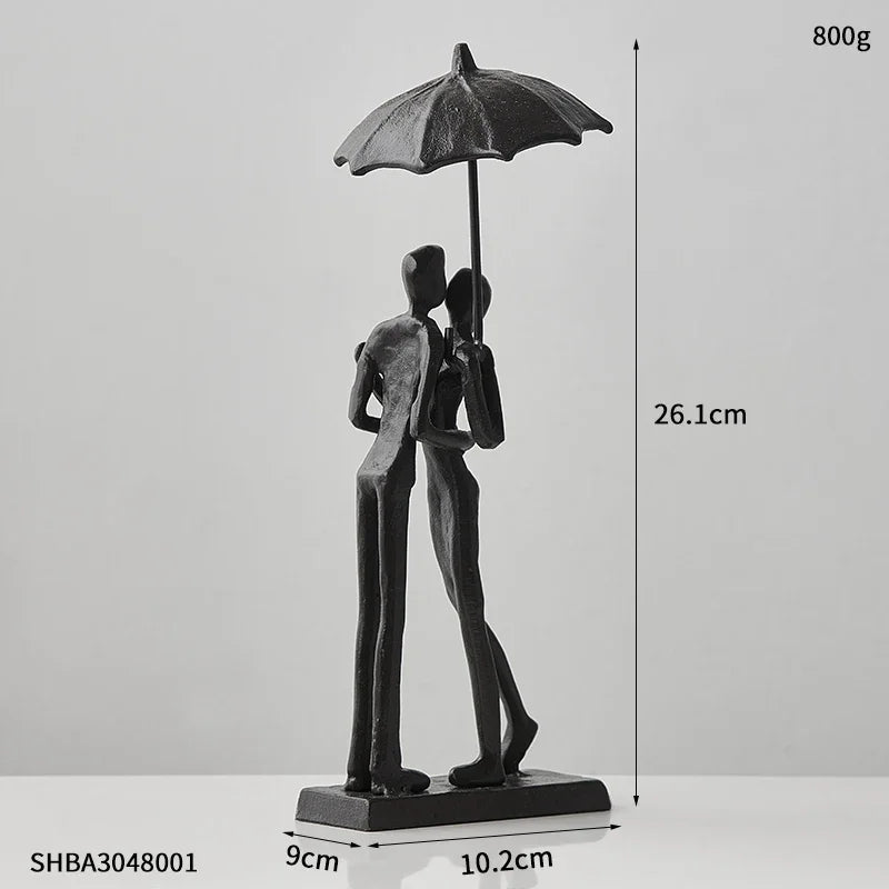 Metal Figurine Love Couple Statue Ornament - Homevalley.co.uk