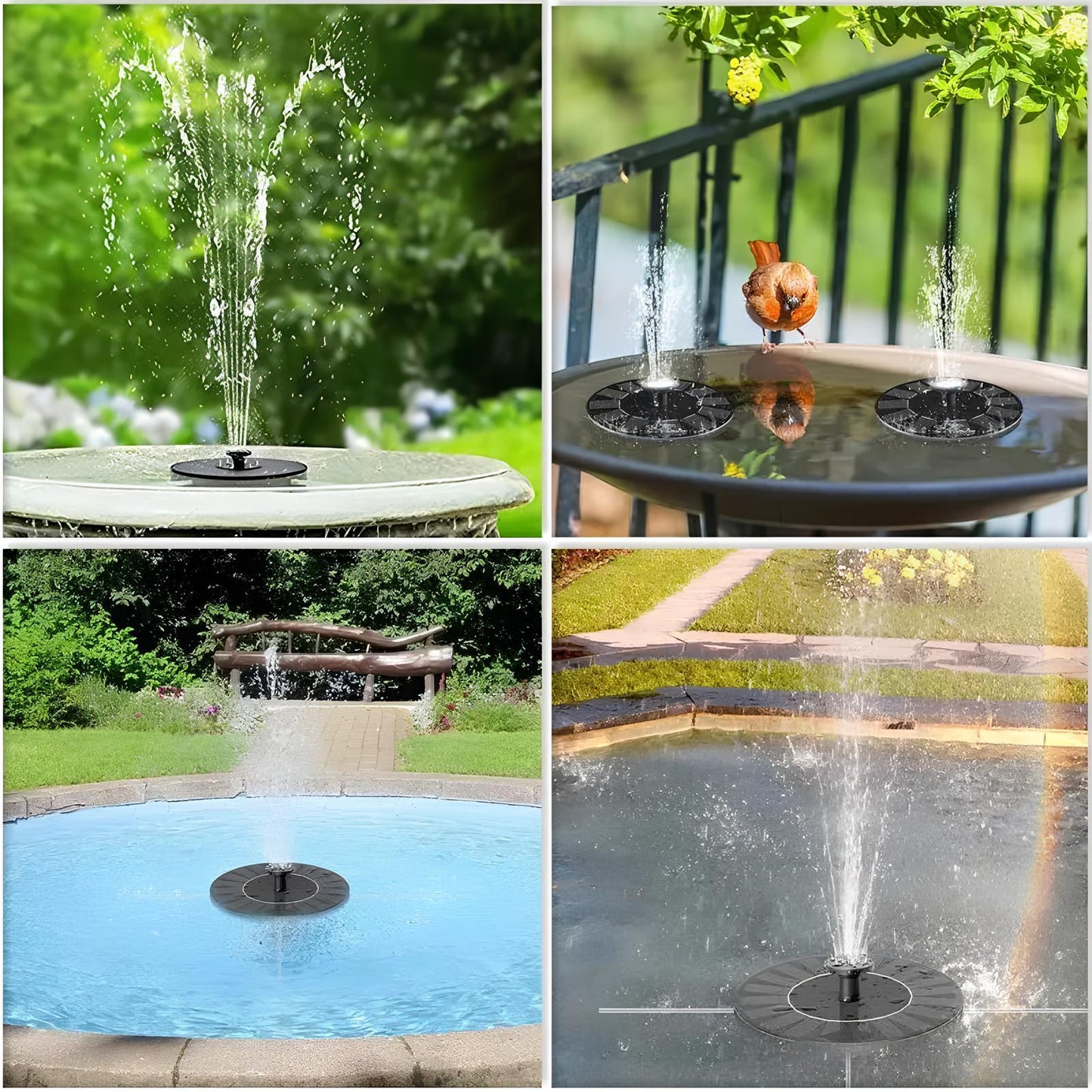 Mini Solar Water Fountain Pool Pond - Homevalley.co.uk
