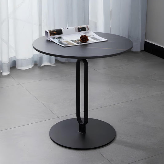 Minimalist Stone Plate Round Coffee Side End Sofa Table - Homevalley.co.uk