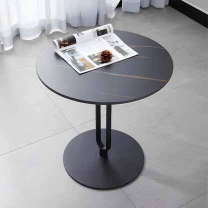 Minimalist Stone Plate Round Coffee Side End Sofa Table - Homevalley.co.uk