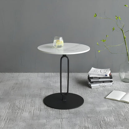 Minimalist Stone Plate Round Coffee Side End Sofa Table - Homevalley.co.uk