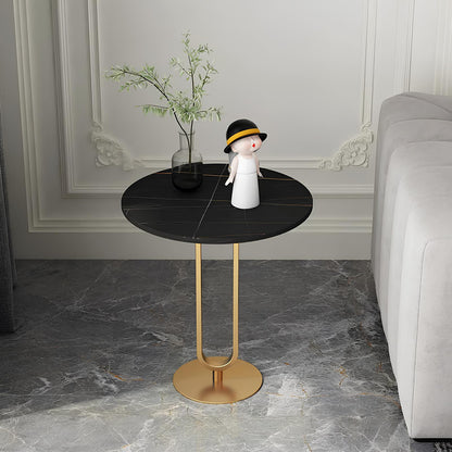 Minimalist Stone Plate Round Coffee Side End Sofa Table - Homevalley.co.uk