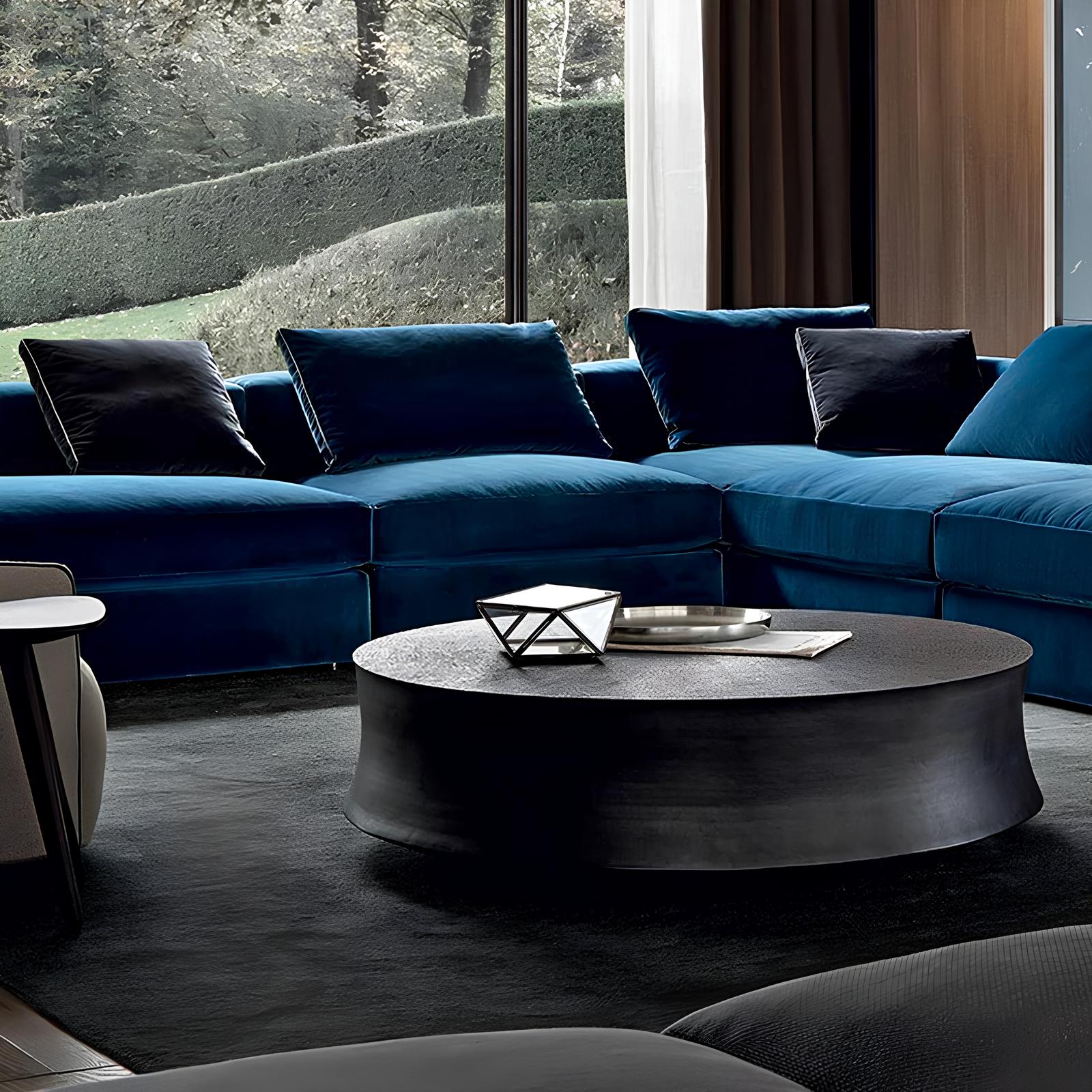 Minimalistic Modern Round Black Coffee Table - Homevalley.co.uk