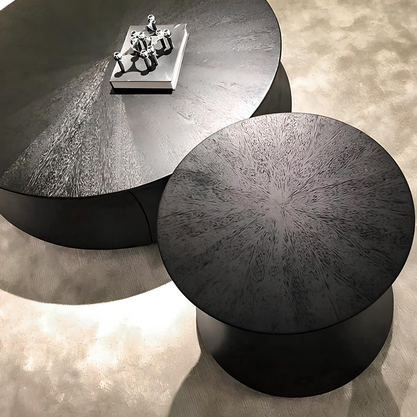 Minimalistic Modern Round Black Coffee Table - Homevalley.co.uk