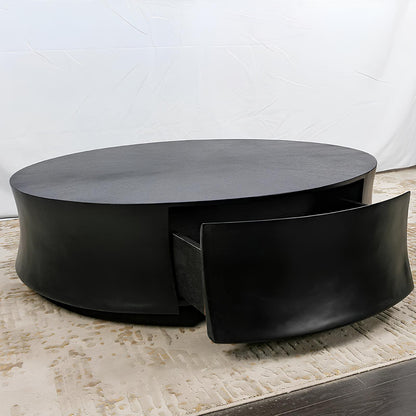 Minimalistic Modern Round Black Coffee Table - Homevalley.co.uk