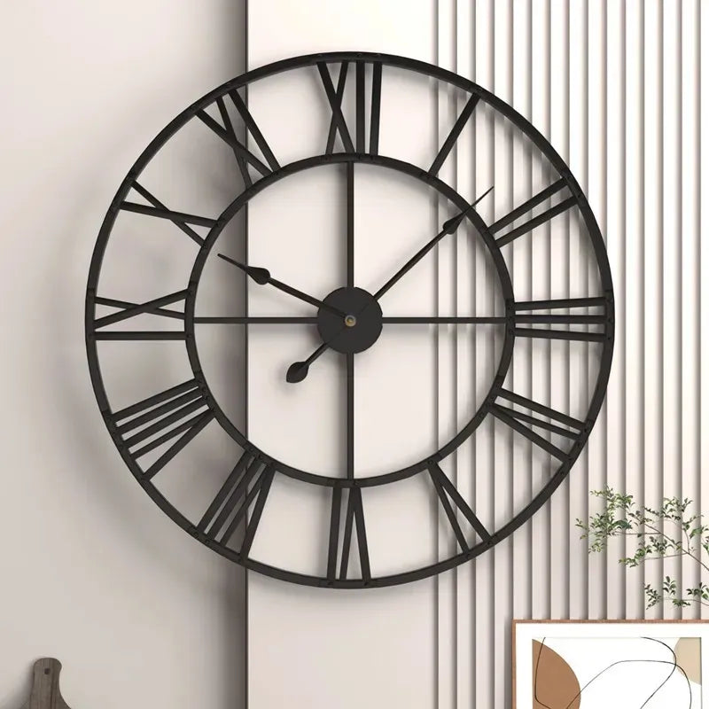 Modern 3D Large Wall Clock with Roman Numerals - Homevalley.co.uk