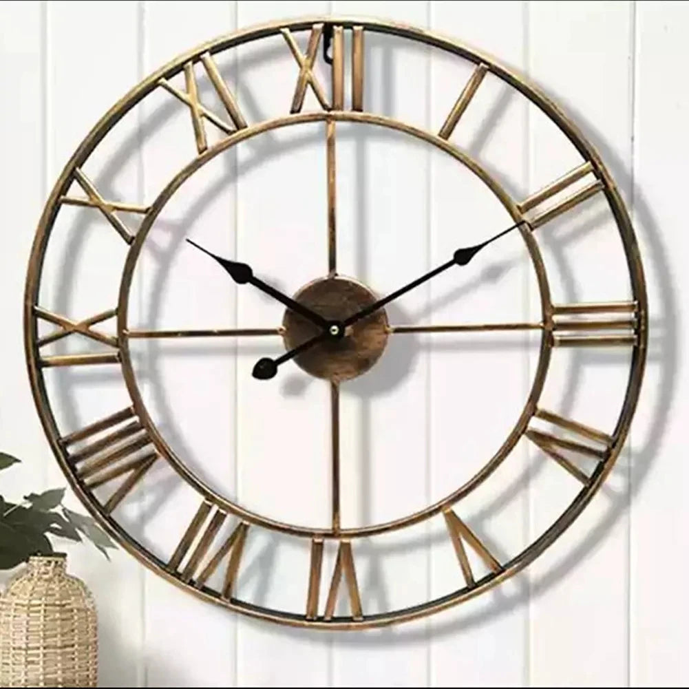 Modern 3D Large Wall Clock with Roman Numerals - Homevalley.co.uk