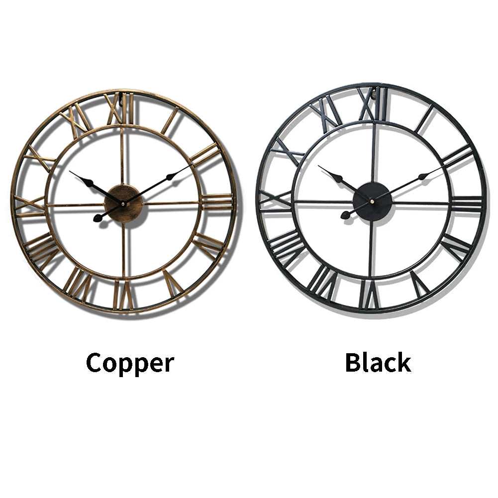Modern 3D Large Wall Clock with Roman Numerals - Homevalley.co.uk