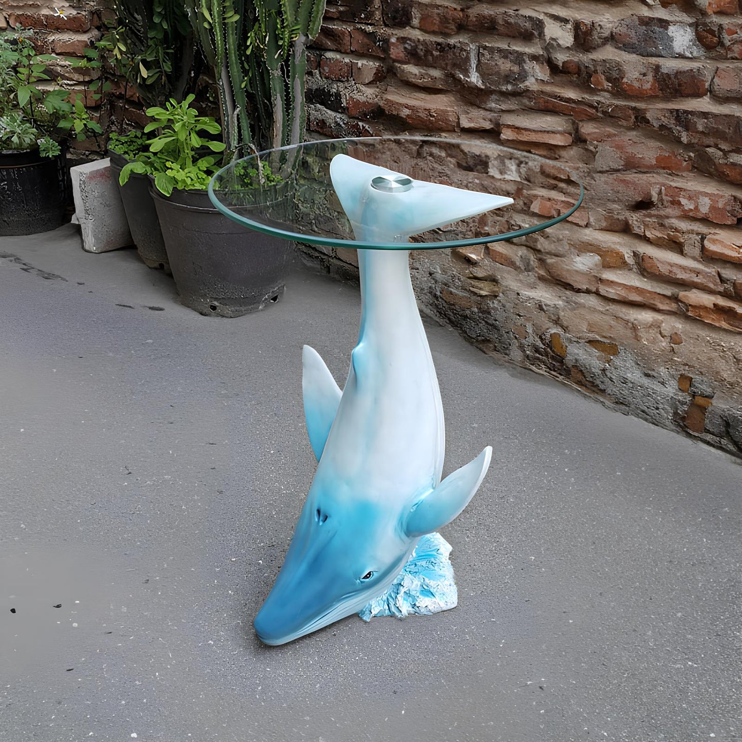 Modern Art Whale Statue Accent Table - Homevalley.co.uk