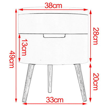 Modern nightstand table cabinet with 2 storage compartments - Homevalley.co.uk