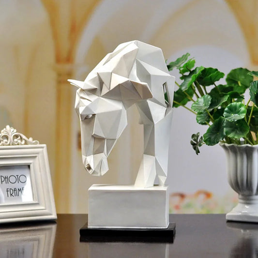 Modern Nordic Resin Horse Head Ornament Figurine - Homevalley.co.uk