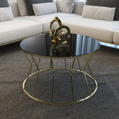 Modern Round Coffee Table with Durable Mirror Surface - Homevalley.co.uk