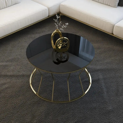 Modern Round Coffee Table with Durable Mirror Surface - Homevalley.co.uk