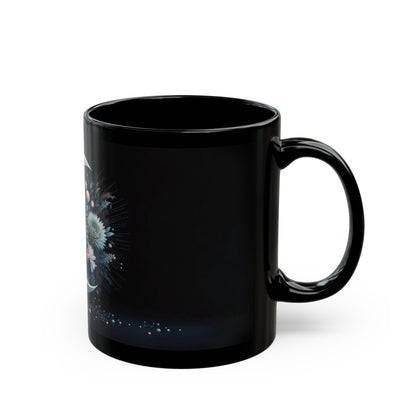 Moon and Flowers Black Coffee Mug,Tea Cup, Floral Mug, Gift for Her, Mother's Day, Gift Idea, (11oz, 15oz) - Homevalley.co.uk