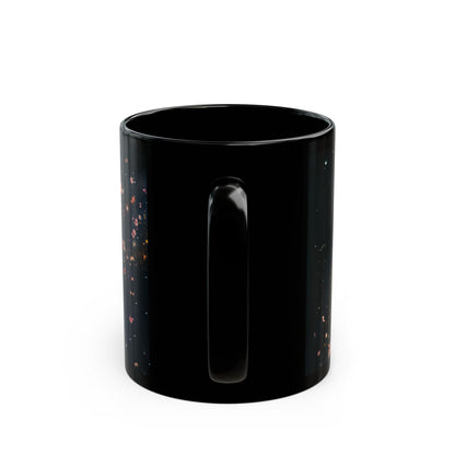 Moon, Moon Dust and Flowers Black Coffee Mug,Tea Cup, Floral Mug, Gift for Her, Mother's Day, Gift Idea(11oz, 15oz) - Homevalley.co.uk