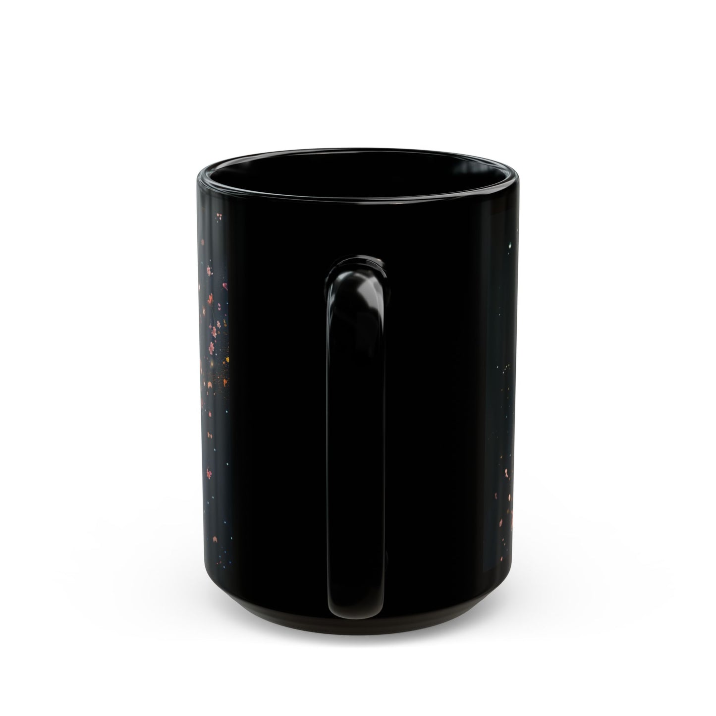 Moon, Moon Dust and Flowers Black Coffee Mug,Tea Cup, Floral Mug, Gift for Her, Mother's Day, Gift Idea(11oz, 15oz) - Homevalley.co.uk