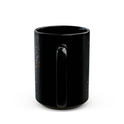 Moon, Moon Dust and Flowers Black Coffee Mug,Tea Cup, Floral Mug, Gift for Her, Mother's Day, Gift Idea(11oz, 15oz) - Homevalley.co.uk