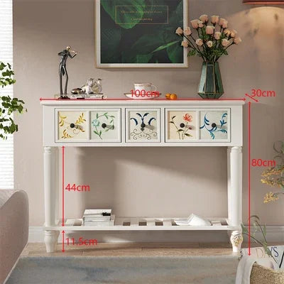 Multi-functional American Solid Wood Narrow Entrance Cabinet Console Table - Homevalley.co.uk