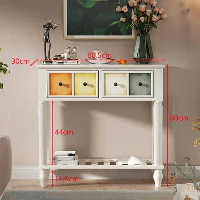 Multi-functional American Solid Wood Narrow Entrance Cabinet Console Table - Homevalley.co.uk