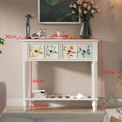 Multi-functional American Solid Wood Narrow Entrance Cabinet Console Table - Homevalley.co.uk