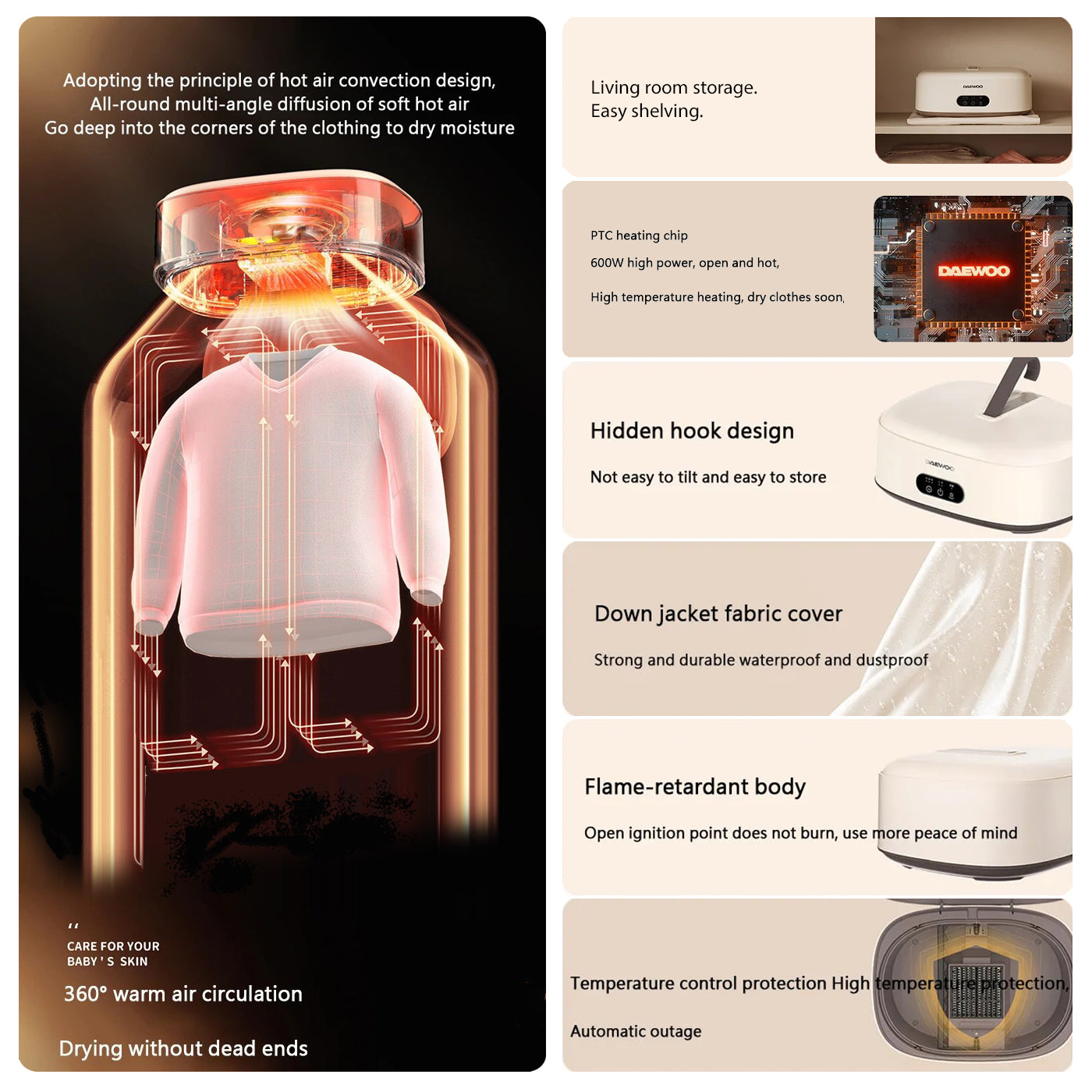 Multifunctional Electric Foldable Clothes Drying Machine - Homevalley.co.uk