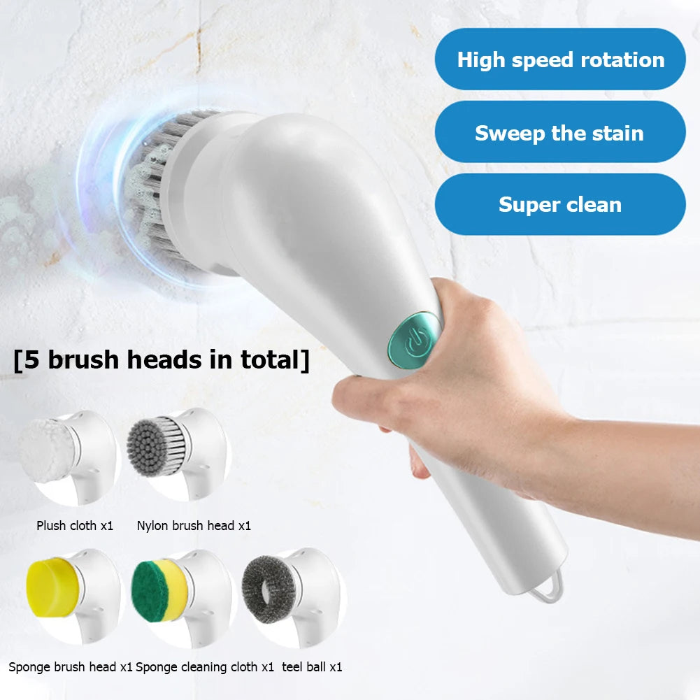 Multifunctional USB Rechargeable Electric Rotary Cleaning Brush - Homevalley.co.uk