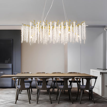 Crystal Chandelier Raindrop Hanging Pendant Lighting Fixture - Homevalley.co.uk