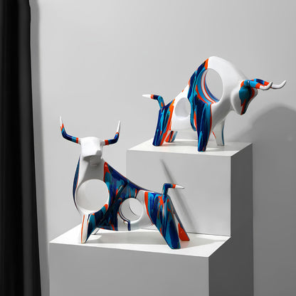 Nordic Cow Bull Ornament Sculpture Figurine - Homevalley.co.uk
