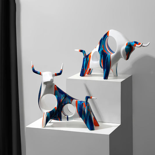 Nordic Cow Bull Ornament Sculpture Figurine - Homevalley.co.uk