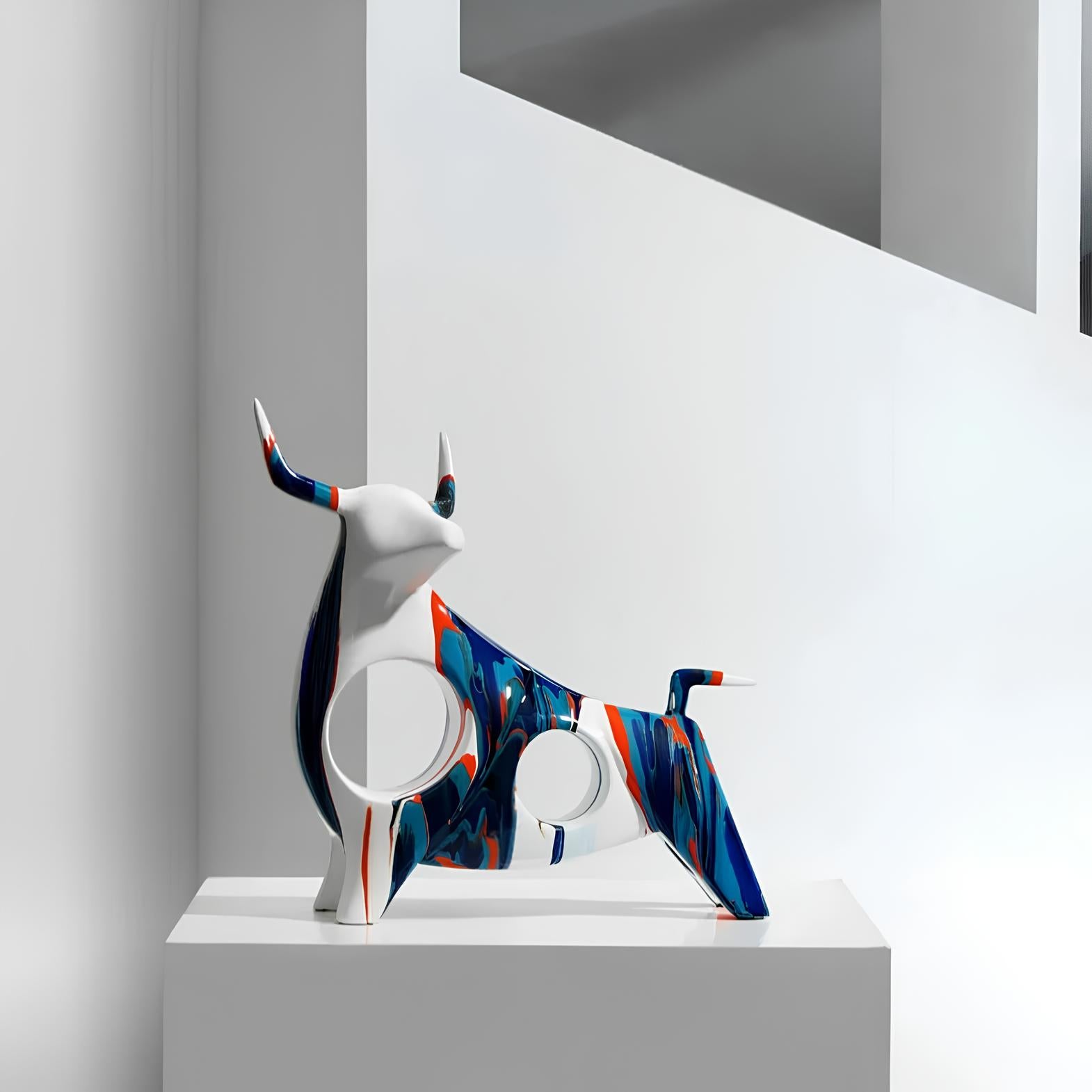 Nordic Cow Bull Ornament Sculpture Figurine - Homevalley.co.uk