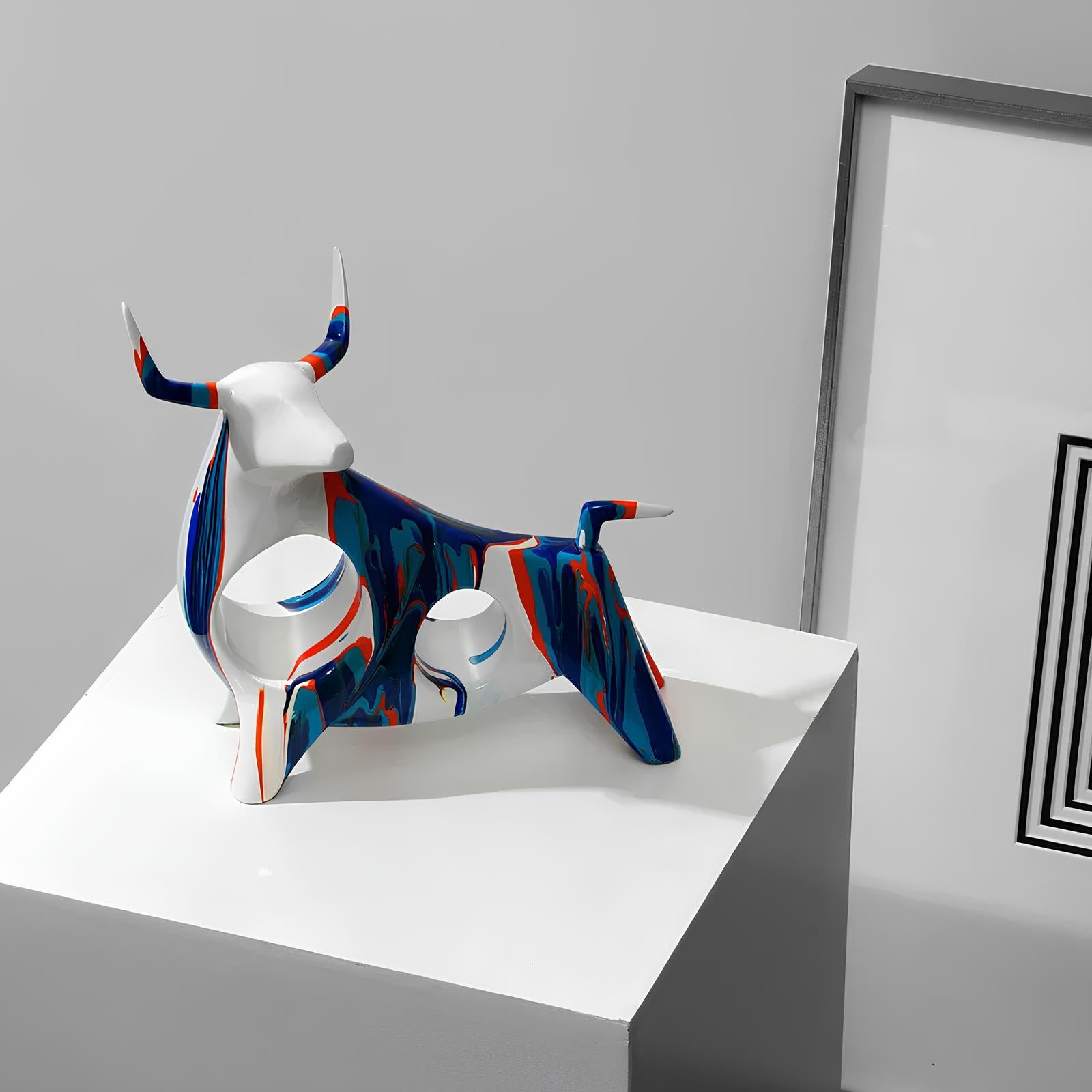 Nordic Cow Bull Ornament Sculpture Figurine - Homevalley.co.uk