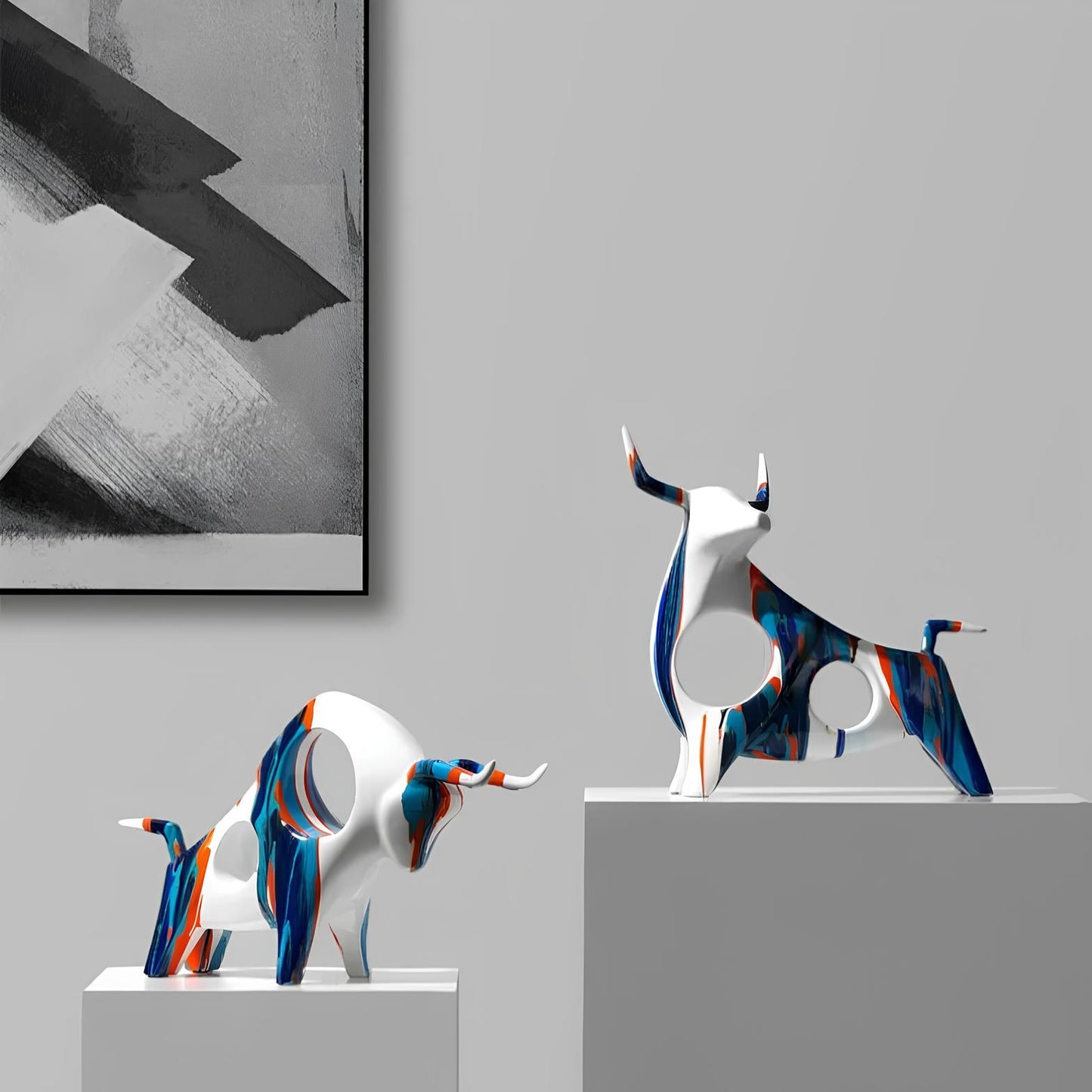Nordic Cow Bull Ornament Sculpture Figurine - Homevalley.co.uk