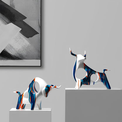 Nordic Cow Bull Ornament Sculpture Figurine - Homevalley.co.uk