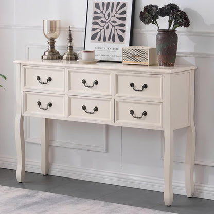 Nordic Solid Wood Console Table with Drawers - Homevalley.co.uk