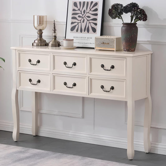 Nordic Solid Wood Console Table with Drawers - Homevalley.co.uk