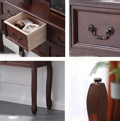Nordic Solid Wood Console Table with Drawers - Homevalley.co.uk