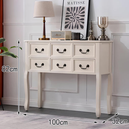 Nordic Solid Wood Console Table with Drawers - Homevalley.co.uk
